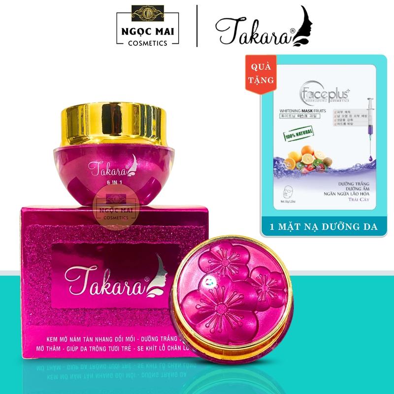   +Quà  Kem Hỗ Trợ Ngừa Nám Tàn Nhang Đồi Mồi Takara 6 IN 1  10g  Hỗ Trợ Giảm Nám Mờ Thâm Trắng Da 