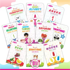 Mini Book - Buku Anak Balita / Bayi Bilingual - Buah Binatang dll