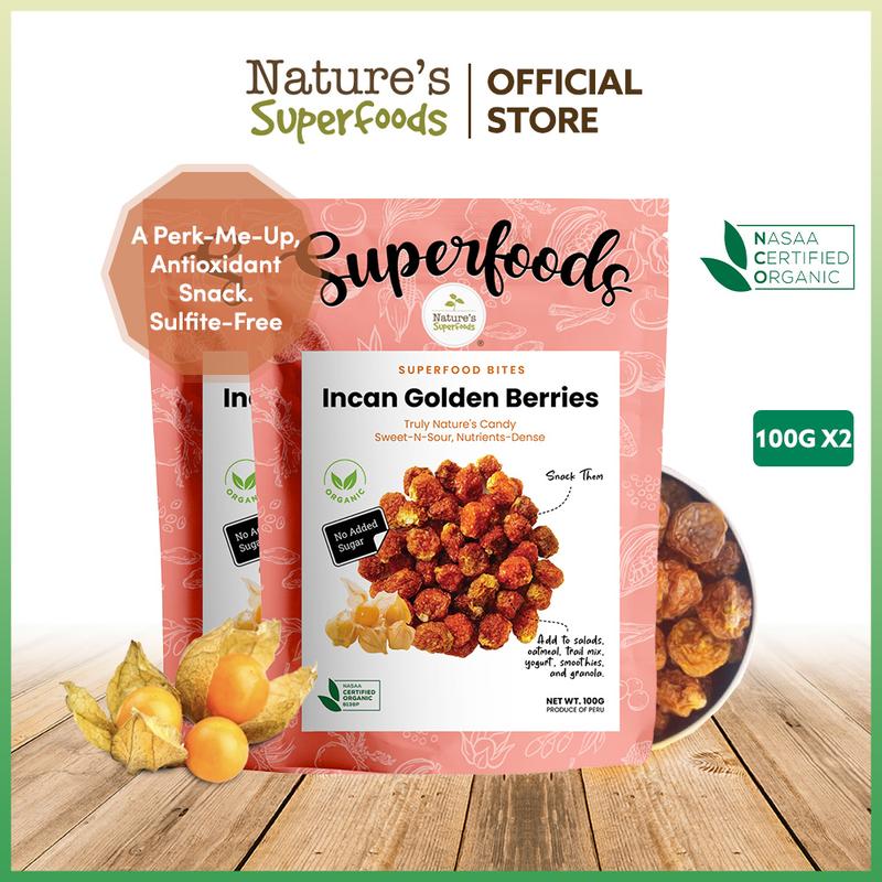 Nature's Superfoods Organic Dried Incan Golden Berries 100g x 2 Packs ...