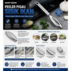 Alat Pembersih Sisik Ikan Praktis Pembersih Sisik Ikan Stainless Steel Penyerut Sisik Ikan Murah pisau ikan premium