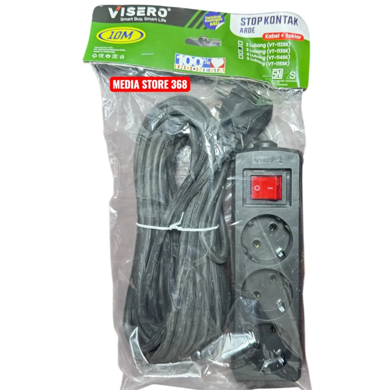 3 LUBANG KABEL 10M HITAM