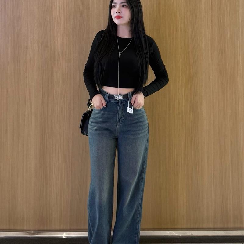 V.M-Quần Jeans Nữ Suông Trơn Túi Kiểu 2 Màu Đậm Nhạt (S-2Xl) Vải QC Mềm VM115 | BigBuy360 - bigbuy360.vn