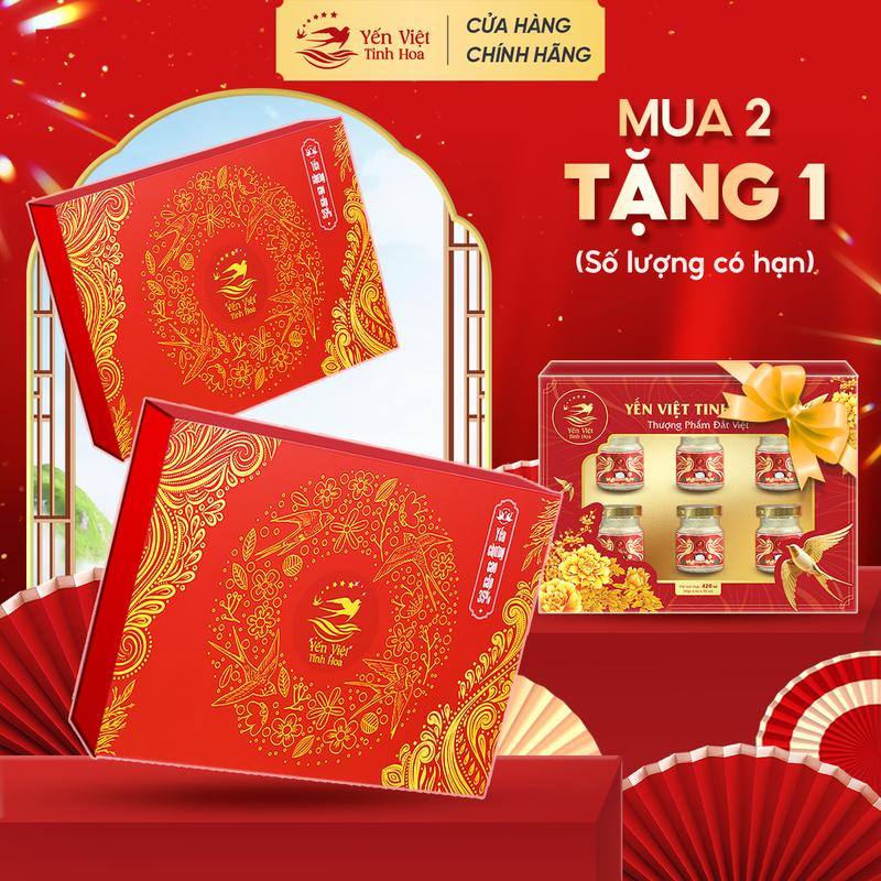    MUA 2 TẶNG 1   Hộp Quà Tặng Cao Cấp 8 Hũ Yến Chưng Sẵn 35% Yến Nguyên Chất Bổ Dưỡng 6 vị lựa chọn 