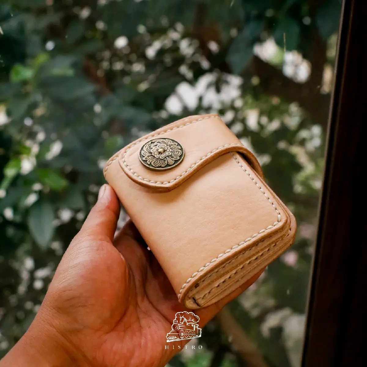 histro flinders medium wallet natural handmade | dompet kulit handstiching