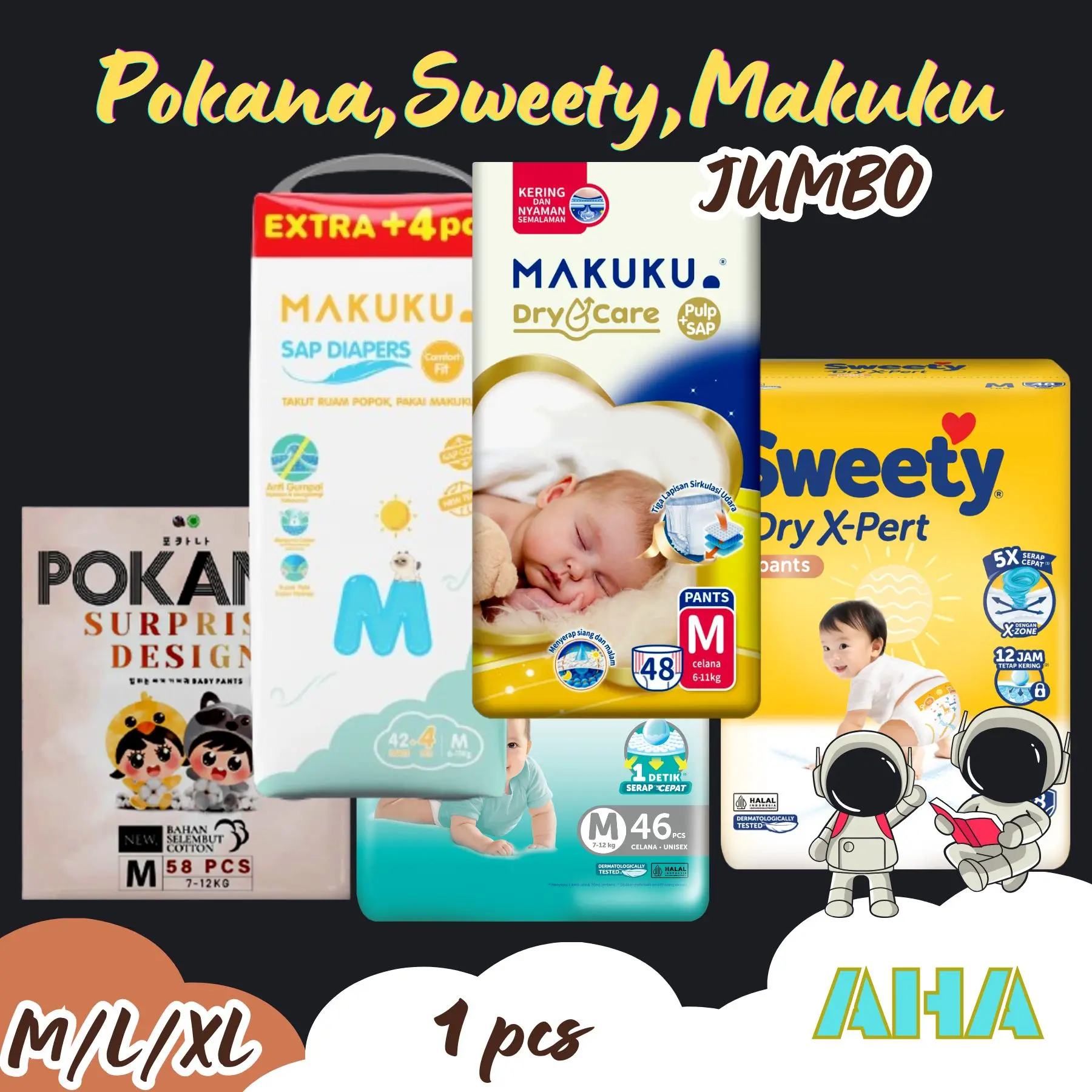 [PROMO] POKANA PANTS, MAKUKU, SWEETY SILVER Bayi Popok