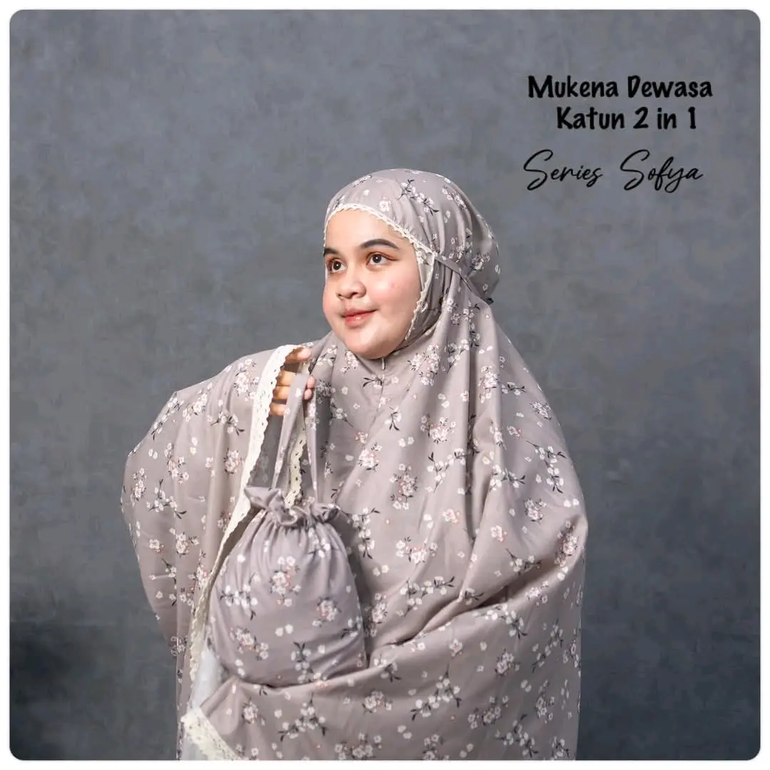 Mukena Dewasa Motif 2in1 Traveling Bahan Katun Mikro Premium  Lembut Nyaman Muslim