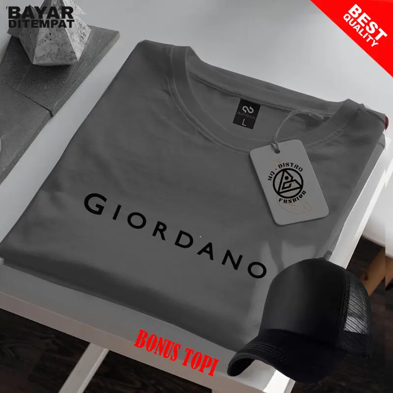 COD BONUS TOPI Baju Kaos GRDN text hitam /Baju Kaos Pria Lengan Pendek / TShirt Distro Cotton Combed 30s Premium 8