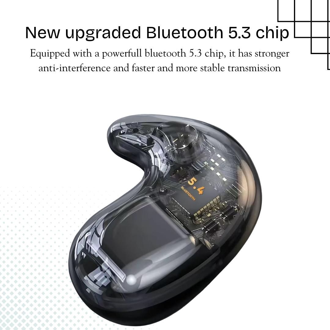 X55 TWS Headset Bluetooth Earphone Earbud Nirkabel Tak Terlihat dengan Layar LED Hi-Fi Quality Extra Bass Pengurang Kebisingan Kait Telinga,Cocok Untuk Touring