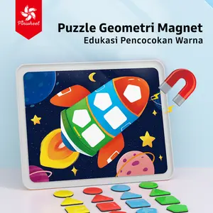 Pinwheel Magnetic Geometry Color Puzzle Mainan Edukasi Magnet Mencocokkan Bentuk Dan Warna Anak 3 Tahun Ke Atas