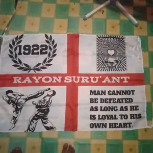 CETAK BENDERA CUSTOM MURAH FULL PRINTING  BEBAS DESAIN Bahan Premium Kain Tetron Import Warna Tajam Awet Tidak Mudah Luntur Termasuk Jahit dan Tali