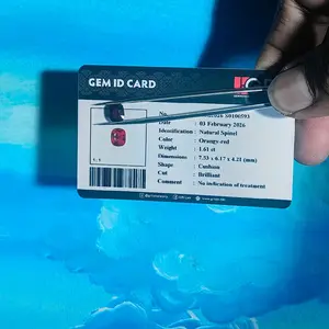 Natural Spinell Orange-red 1.61 ct Cushion Cut Brillant Gem ID Card