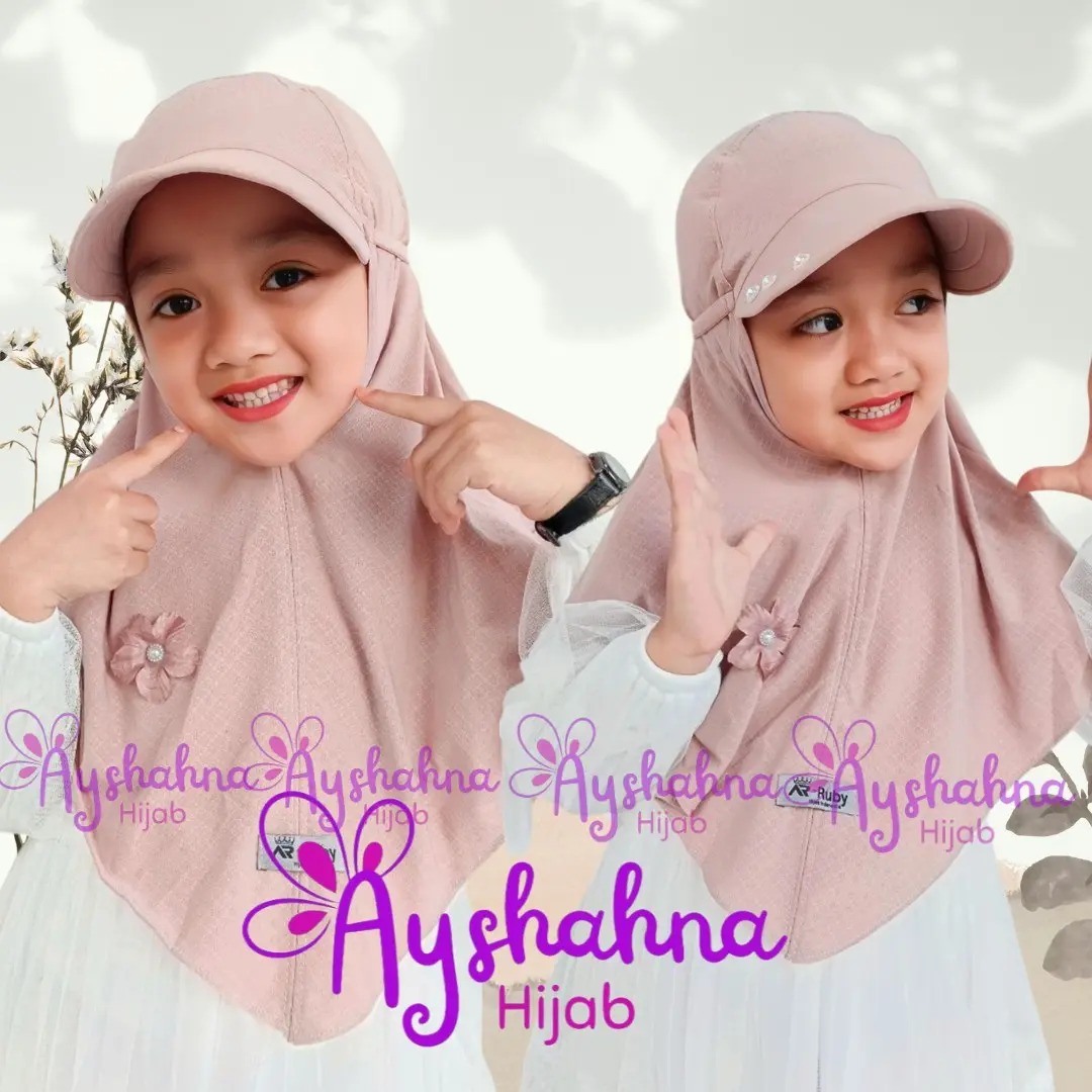 Kerudung Sport Topi Strada Bunga Jilbab anak perempuan