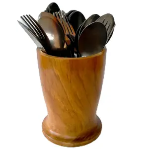 peralatan Dapur tempat penyimpanan sendok makan dan centong nasi terbuat dari kayu jati