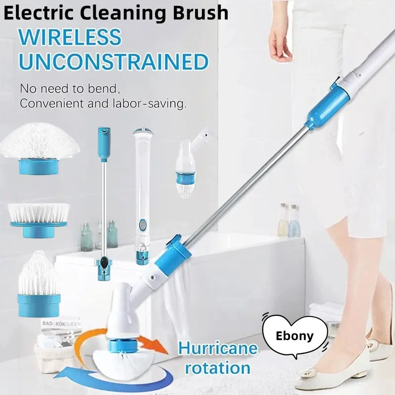 [SG SELLER LOCAL STOCK] Turbo Scrubber /Rechargeable /Hurricane Electric Spin Scrubber/ Floor Toilet Cleaning Tool / Power Brush Cleaner/Wireless Multi-Function Electric Cleaning Brush Bathtub Dome