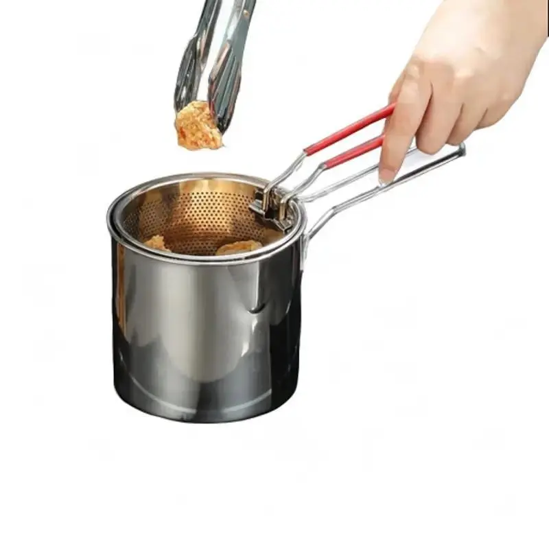 [LXS] Panci Multifungsi 3 in 1 Multi Deep Fryer Set Panci Penggorengan Rebus Stainless Steel Saringan Capitan Klip Makanan 5