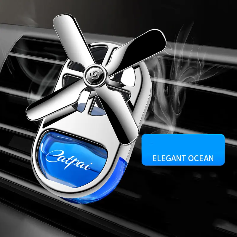 Car air outlet liquid aromatherapy four-leaf windmill perfume light fragrance car decoration deodorant creative pendant
