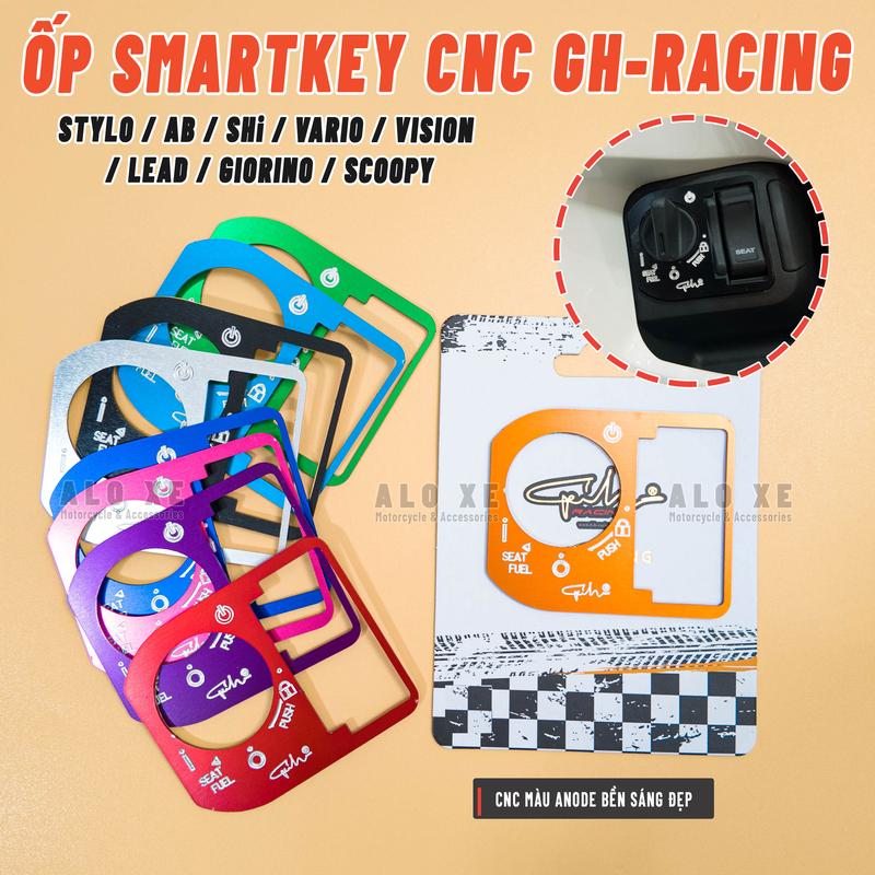 Ốp Khoá Smartkey CNC GH-RACING cho xe Stylo AB 2023-2026 Vario SHi 2023-2026 SH350 Vision mới Scoopy Giorno LEAD 125 4val- Phụ kiện phụ tùng xemay