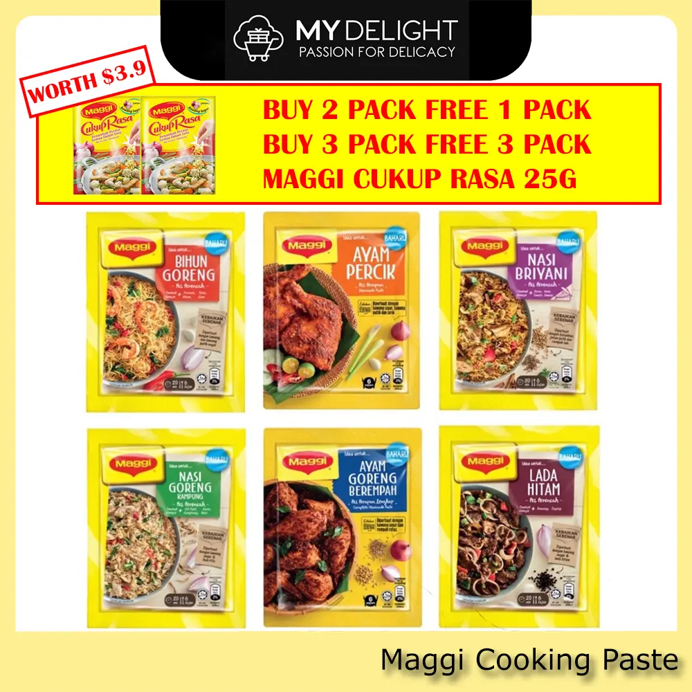 Maggi Paste Pes Perencah Ayam Goreng Berempah Ayam Percik Bihun Goreng Lada Hitam Nasi Briyani Nasi Goreng Kampung