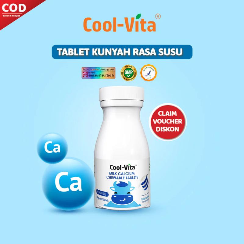 Cool Vita Tablet Kunyah Rasa Susu Milk Calcium Chewable 60 Kapsul 0