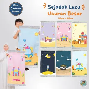 Sejadah Sajadah Anak Printing Lucu Bisa Custom Nama Perempuan Laki laki Ready Stok