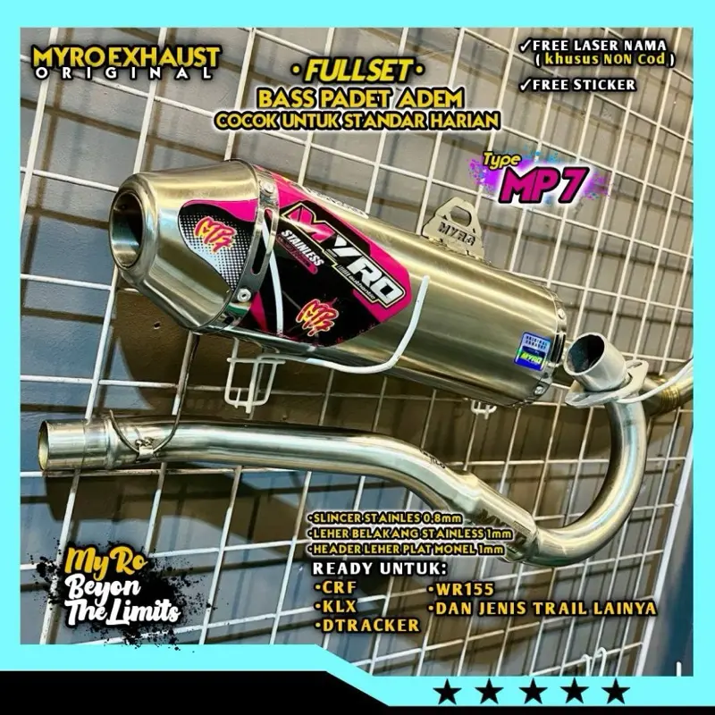 KNALPOT ORIGINAL CRF KLX DTRACKER WR MYRO EXHAUST Type MP7 Motorcycle