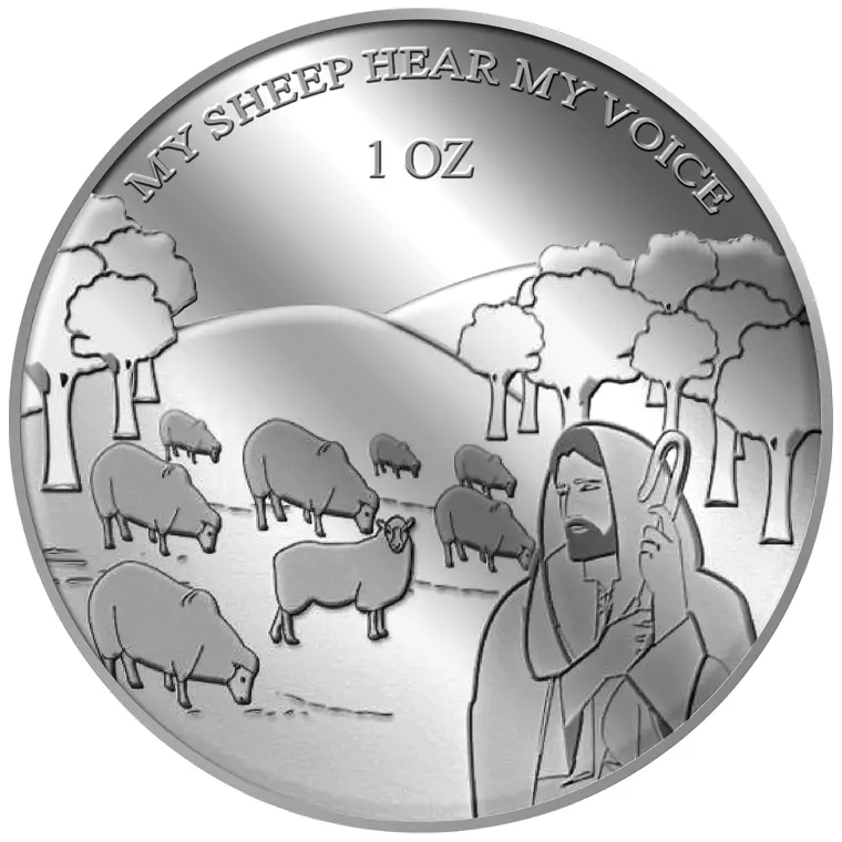 999 Pure Silver | 1 Oz My Sheep Hear My Voice Silver Medallion