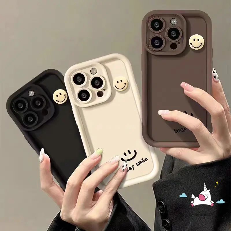 Caseunicorn - Ốp Điện Thoại Mềm Chống Sốc Hình Mặt Cười 3d Cho iphone 15 13 7plus 14 12 11 pro max xr 7 6s 8 6 plus x xs max se 2020