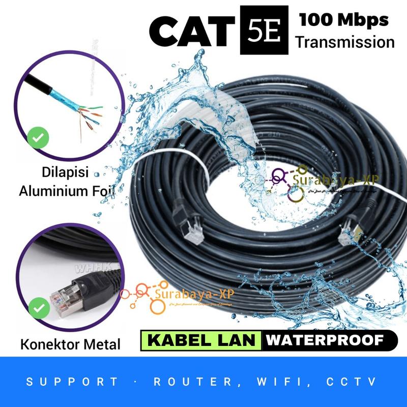 Kabel LAN 50M UTP STP CAT5E 50 M 50 Meter 50Meter FTP Outdoor Spectra untuk Indihome 0
