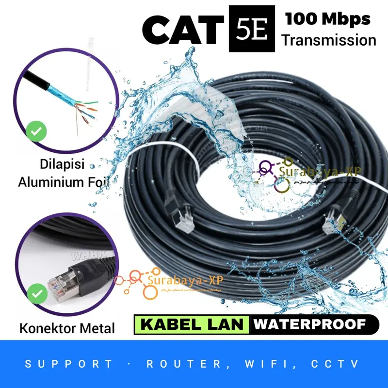 Kabel LAN 50M UTP STP CAT5E 50 M 50 Meter 50Meter FTP Outdoor Spectra untuk Indihome 0