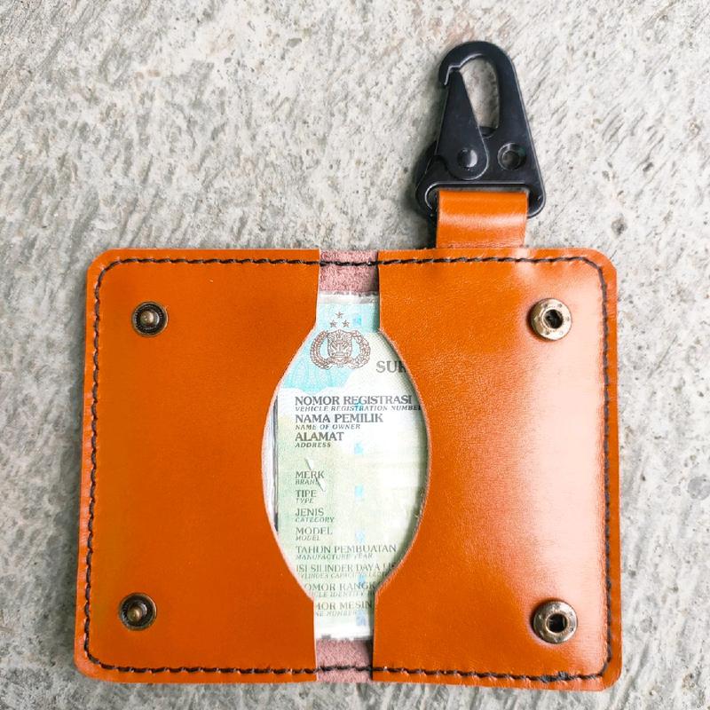 Dompet STNK Kulit Sapi Asli Pull Up Elegan untuk Pria - Kartu 5