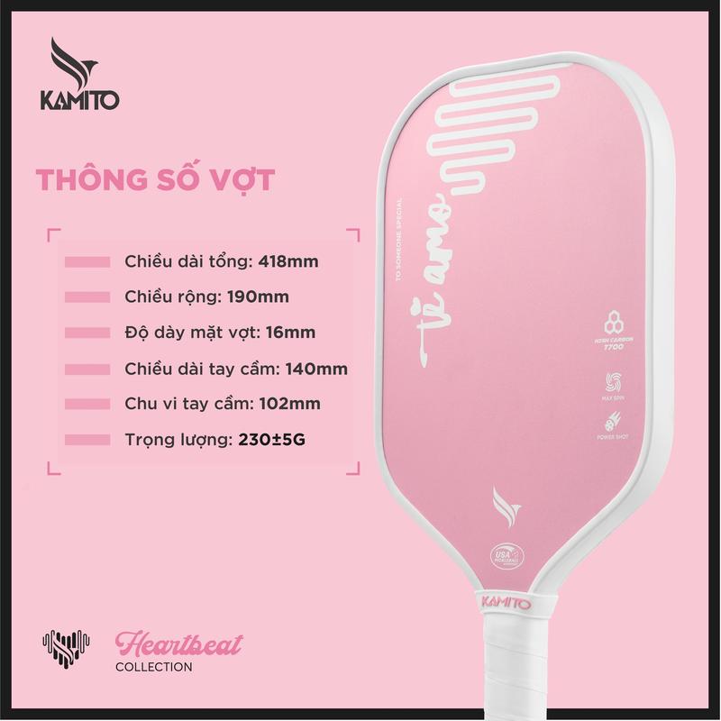 [KHÔNG HỘP] Vợt Pickleball Kamito Tiamo Thể Thao Sport, Vợt Pickerball Kamito Tiamo, Vợt Lý Hoàng Nam, Đồ thể thao