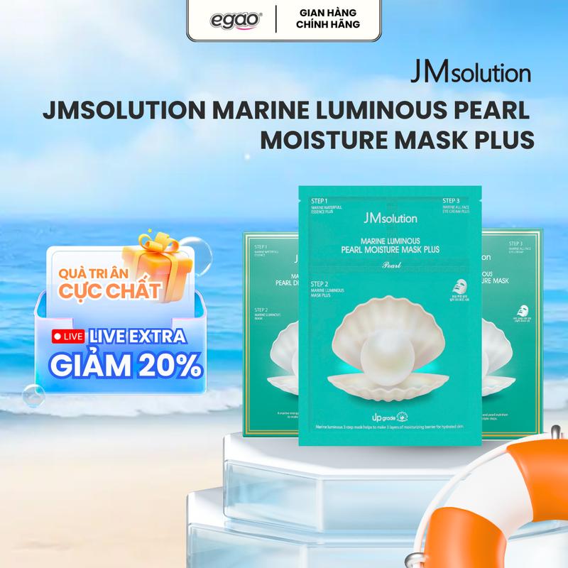 Combo 10 Miếng Mặt Nạ JMSolution Chiết Xuất Ngọc Trai Hỗ Trợ Dưỡng Ẩm Da Giúp Da Căng Bóng Sáng Mịn 30g - Egao