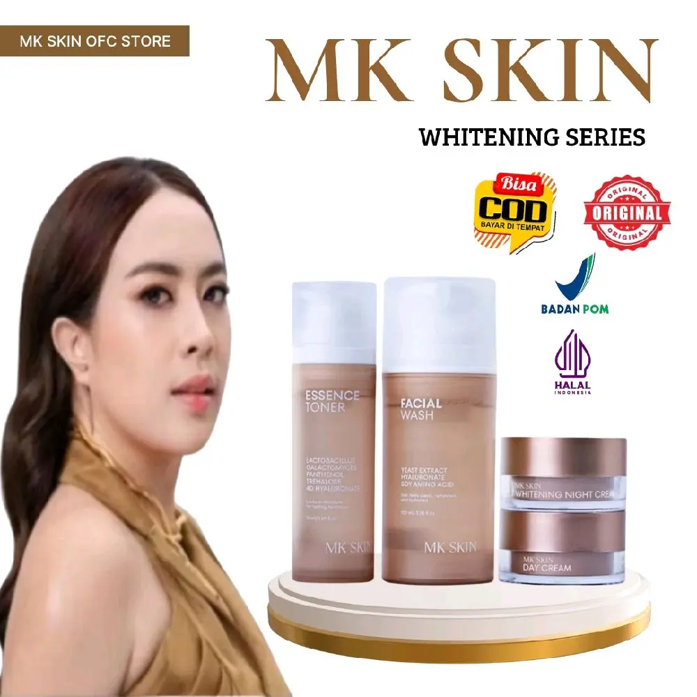 MK SKIN - PAKET WHITENING SERIES FREE SUNSCREEN BY MAHARANI KEMALA mk skin Facial Mencerahkan Wajah Bersihkan Memudarkan Membersihkan Perawatan Memutihkan