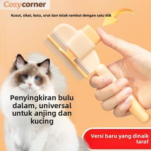 Sikat Haiwan Peliharaan, Reka Bentuk Merentas Sempadan Baharu, untuk Menanggalkan Rambut Longgar, Menyahkusut, Sikat Urut, Sesuai untuk Kucing dan Anjing, Bekalan Pembersihan, untuk Menanggalkan Kutu