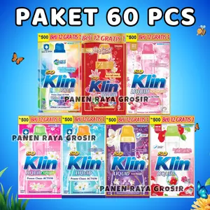 PROMO 60 pcs Soklin Liquid 22 ml kemasan 500an Detergent Cair Isi Lebih banyak