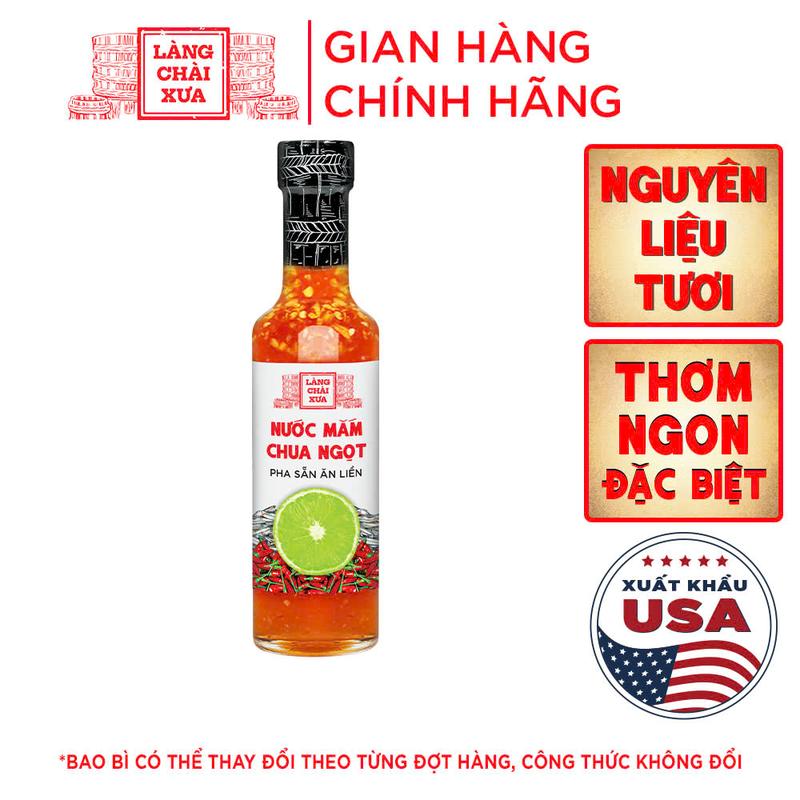 Nước mắm chua ngọt cao cấp Làng Chài Xưa chai thuỷ tinh 300g nguyên liệu tươi thơm ngon đặc biệt pha sẵn từ chanh tỏi ớt vị đậm đà