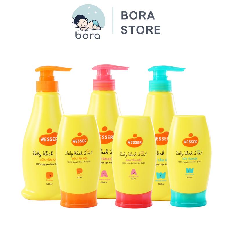 Sữa tắm gội Wesser 2in1 200ml/500ml Hàn Quốc cho bé sơ sinh [Chính hãng]