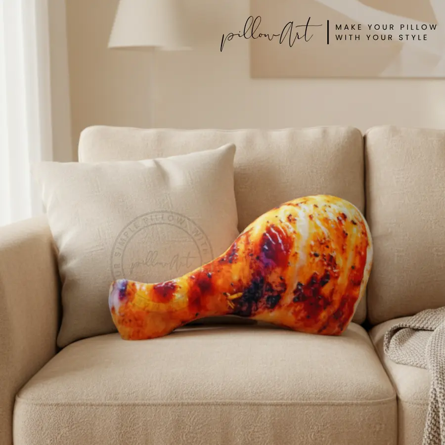 PillowArt Bantal Unik Paha dan Sayap Ayam Bakar Ukuran M - Dekorasi Lucu Aesthetic ART111