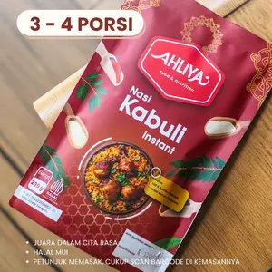 Nasi Kebuli Instan Ahliya dengan beras basmati untuk 3 sampai 4 porsi