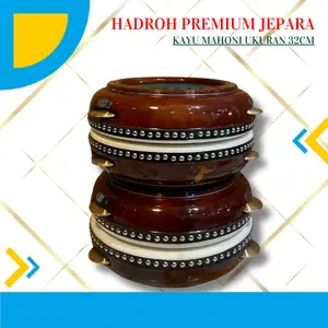 Hadroh Premium Jepara NP Percussion Kayu Mahoni Ukuran 32cm Kualitas Premium