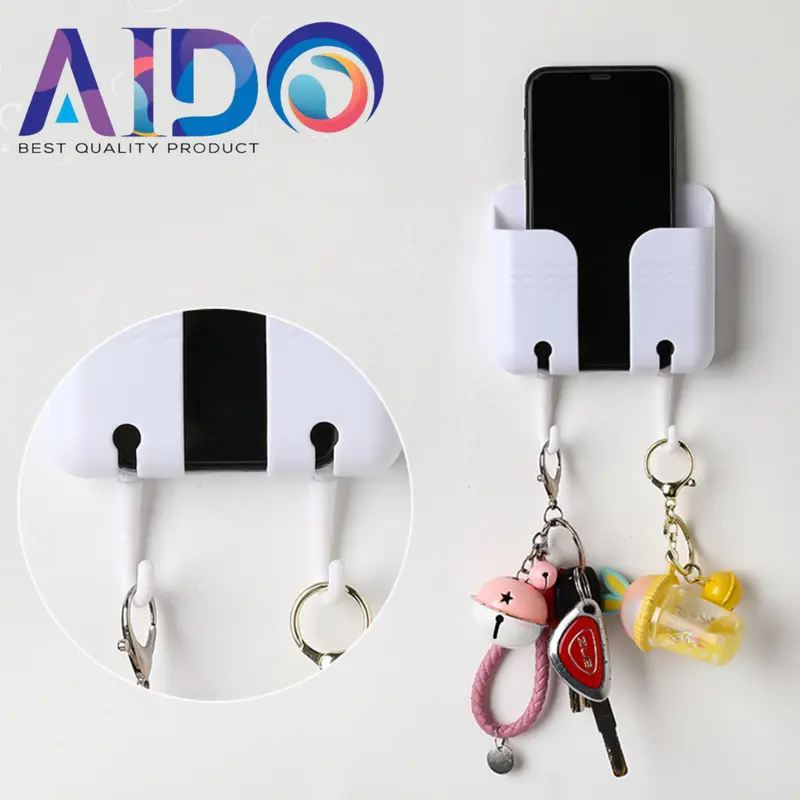 RAK GANTUNG HP CHARGER REMOTE TV AC TEMPEL TEMBOK HOLDER PHONE CAS TEMPEL DINDING HOOK HANDPHONE Plastik 2