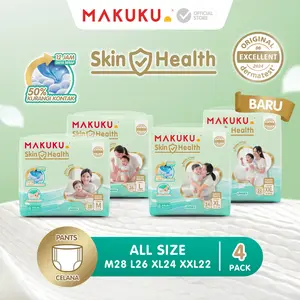 [4 PACK] Makuku Skin Health Popok Bayi Pants / Celana M28 / L26 / XL24 / XXL22