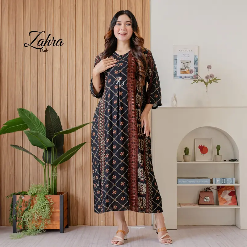 ZAHRA DAILY | Daster Motif Terbaru Lengan 3/4 Katun Rayon Premium 7
