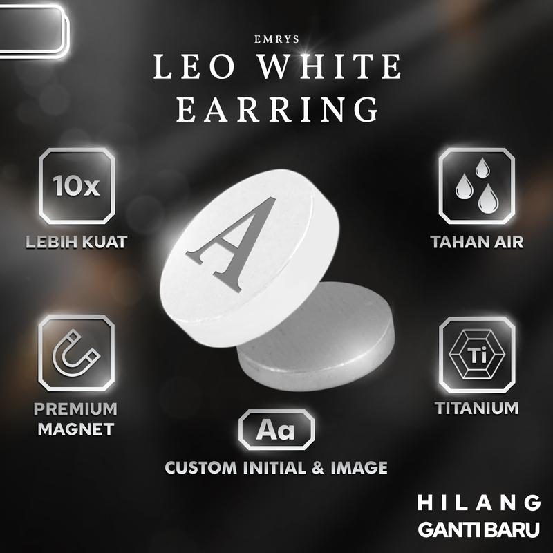 Emrys LEO WHITE Anting Magnet TITANIUM Anti Karat Pria dan Wanita 0