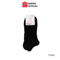Gambar [TEBUS MURAH] Miniso Women's Ankle Socks Kaos Kaki Olahraga Cut Socks for Women  Comfortable & Breathable Design 3 Pairs - Black dari minisoshopid Kab. Karawang 5 Tokopedia