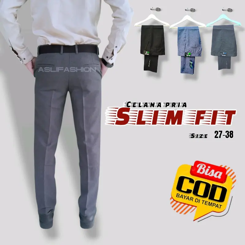 celana formal pria, celana slim fit pria, celana kerja pria, celana kantor pria, celana bahan pria 2