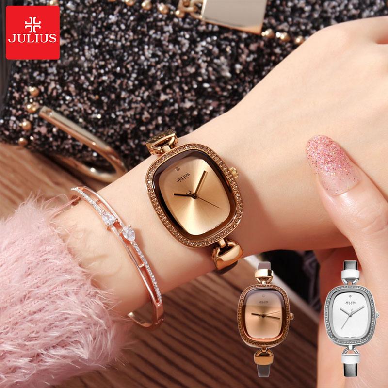 Đồng hồ nữ Julius JA-298E Hàn Quốc OVan ( Nâu )