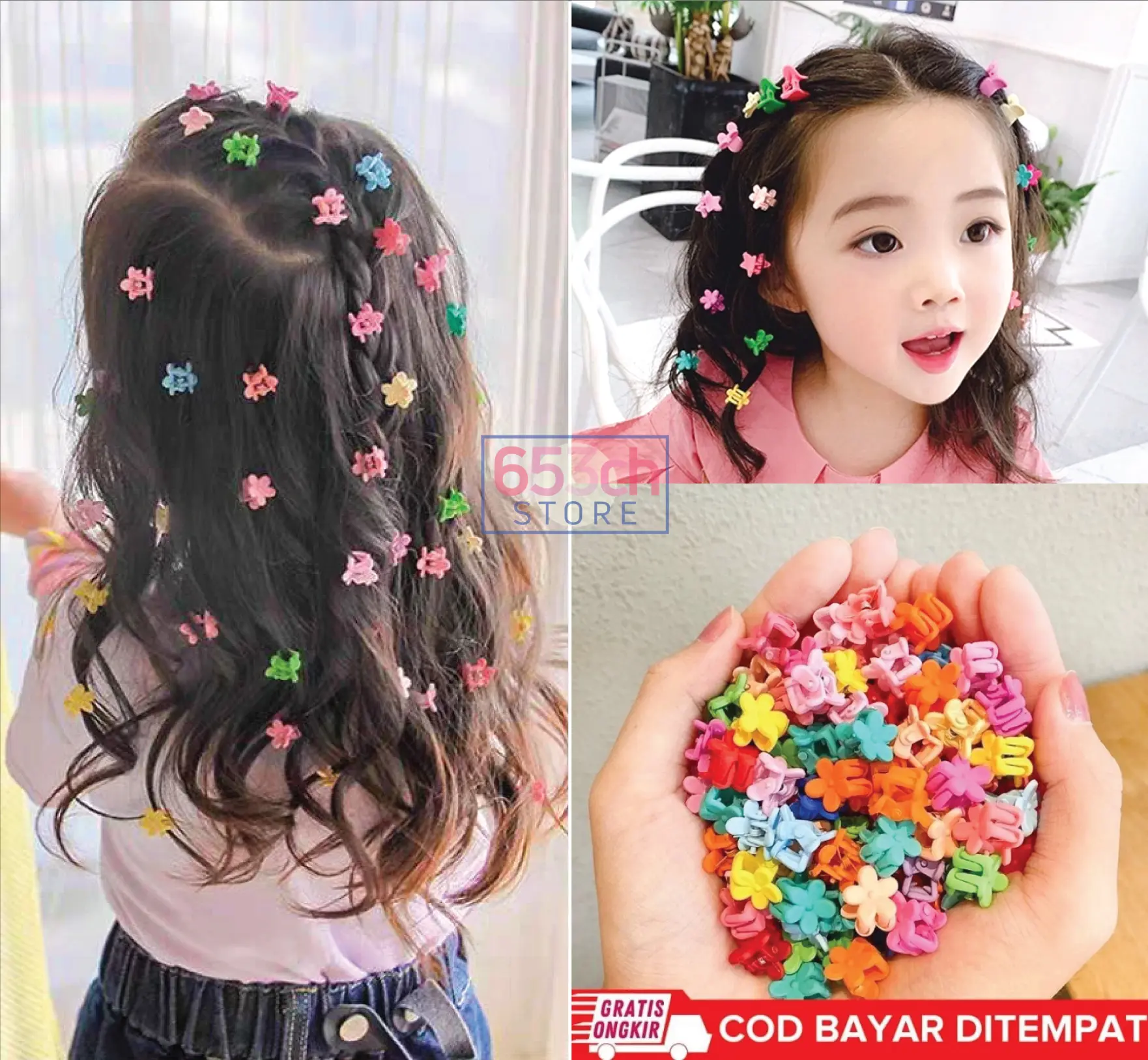 COD Mini Klip Bunga Kecil Jepit Rambut Anak-anak Indah Jepit Rambut Hiasan Kepala 1.2 - 1.5 CM / Jepit Salon Kutu Poni / Jedai Mini Karakter Untuk Anak Perempuan / Aksesoris Jepit Rambut Anak / Jepit Rambut Kutu Kecil Warna Warni Dikirim Random