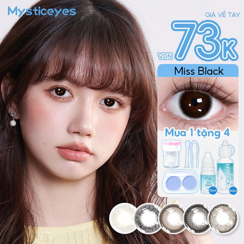 [mua 1 tặng 4]0-6độ  lens đen kính áp tròng lens xanh kính màu xám 14.0-14.5mm lens for girls lens nâu tây Len đeo mắt lens  cứng Green Non-Medical