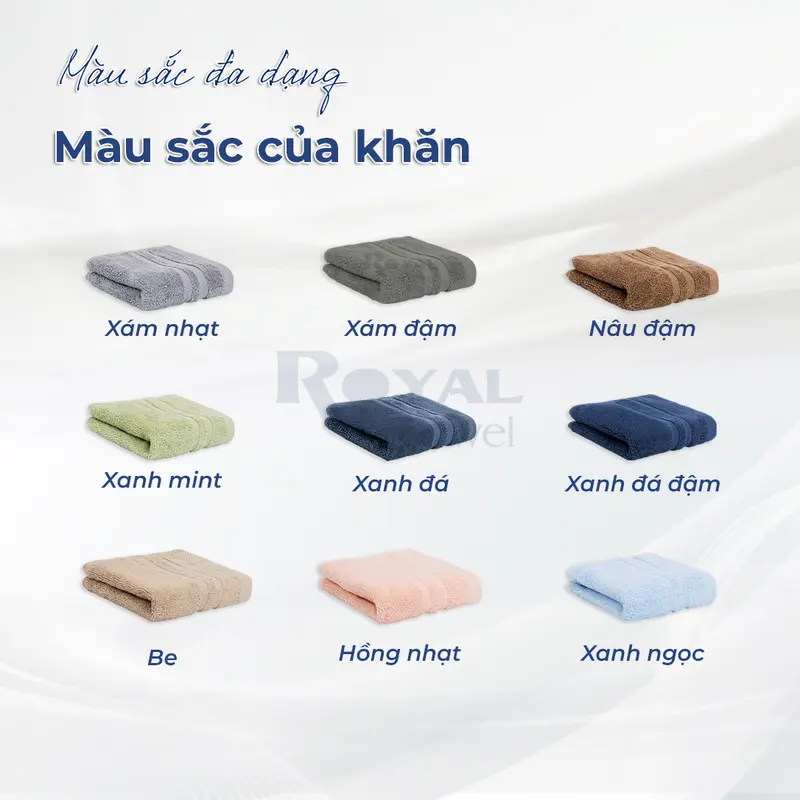 Khăn tắm khách sạn Royal 60x120cm với sợi bông cotton dày thấm hút tốt Nhà Tắm 6